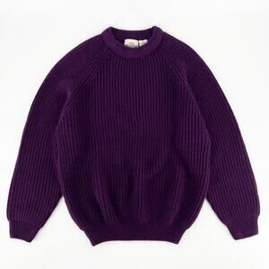 90s dark purple chunky shaker knit sweater 1990s vintage